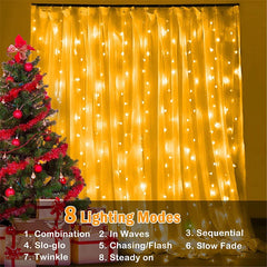 Waterproof Solar Curtain Fairy Lights – Perfect for Weddings, Parties & Outdoor Decor - YanaChi Store