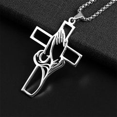 Christian Stainless Steel Bible Cross Chain Necklace – Men's Religious Prayer Jewelry & Gift - YanaChi Store