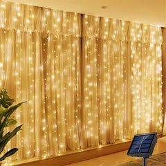 Waterproof Solar Curtain Fairy Lights – Perfect for Weddings, Parties & Outdoor Decor - YanaChi Store