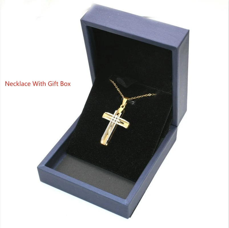 High-Fashion Stainless Steel Jesus Cross Pendant Necklace – Trendy Religious Jewelry - YanaChi Store
