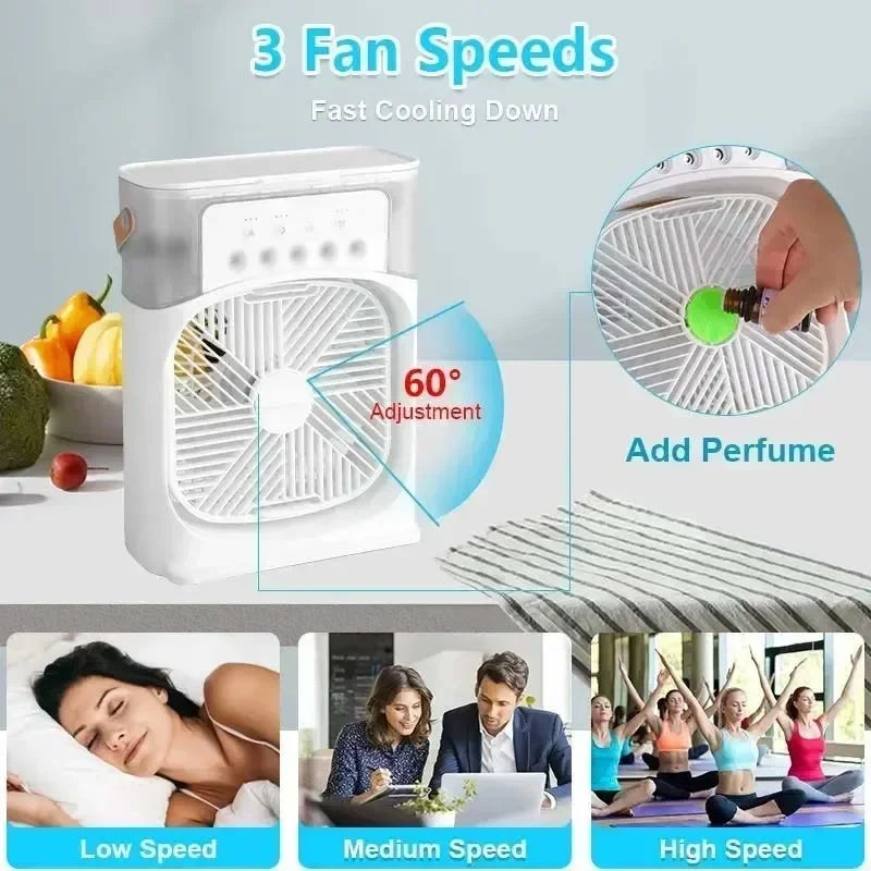Xiaomi 3-in-1 Portable Fan & Air Cooler with LED Night Light - Adjustable for Home & Office Us