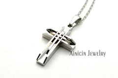 High-Fashion Stainless Steel Jesus Cross Pendant Necklace – Trendy Religious Jewelry - YanaChi Store