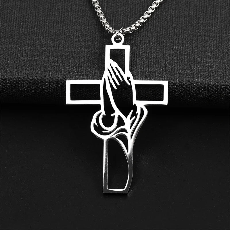 Christian Stainless Steel Bible Cross Chain Necklace – Men's Religious Prayer Jewelry & Gift - YanaChi Store