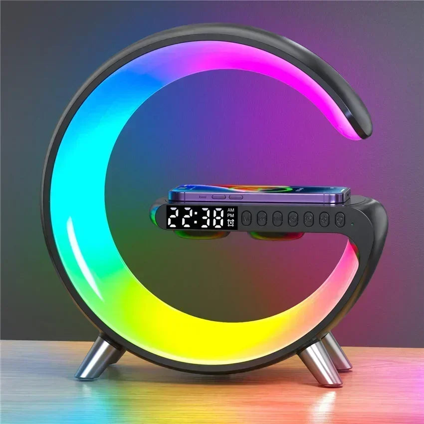 Wireless Charging Station with Bluetooth 5.0 Speaker, RGB Lights & Alarm Clock - YanaChi Store