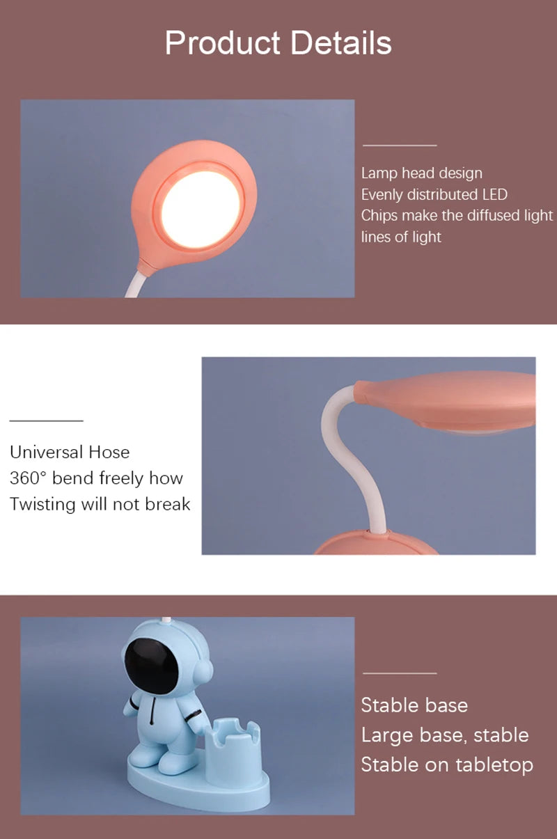 Creative Kids' Astronaut Table Lamp – Adjustable Color With A Practical Design - YanaChi Store