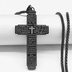 Stainless Steel Bible Cross Necklace – Men's Punk-Style Christian Pendant Jewelry - YanaChi Store