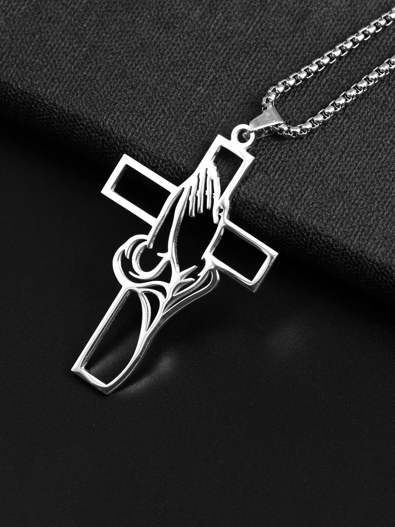 Christian Stainless Steel Bible Cross Chain Necklace – Men's Religious Prayer Jewelry & Gift - YanaChi Store