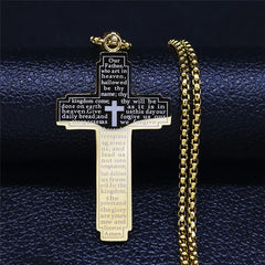 Stainless Steel Bible Cross Necklace – Men's Punk-Style Christian Pendant Jewelry - YanaChi Store