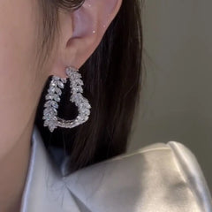 Luxury Wheat Leaf Zircon Drop Earrings – Romantic Jewelry for Women & Girls - YanaChi Store