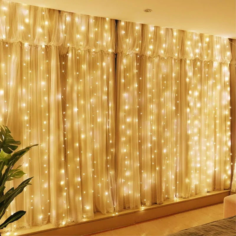 Waterproof Solar Curtain Fairy Lights – Perfect for Weddings, Parties & Outdoor Decor - YanaChi Store
