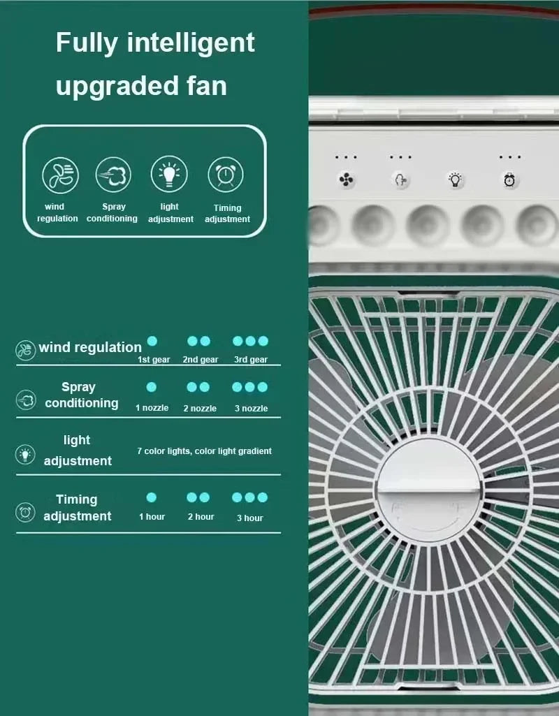 Xiaomi 3-in-1 Portable Fan & Air Cooler with LED Night Light - Adjustable for Home & Office Us