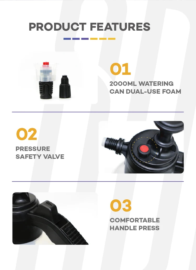 3-in-1 Versatile Sprayer: 2L Hand Pump for Garden, Lawn & Car Detailing - YanaChi Store