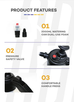 3-in-1 Versatile Sprayer: 2L Hand Pump for Garden, Lawn & Car Detailing - YanaChi Store