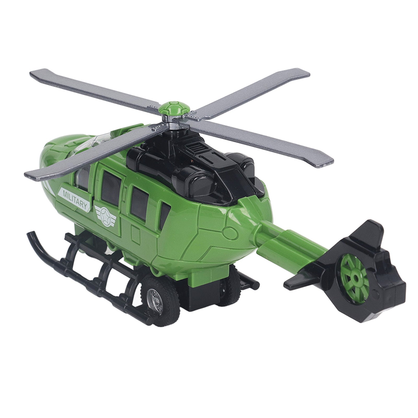 Diecast Helicopter Model - Simulated Alloy Inertia Airplane Toy for Kids (8.9in) - YanaChi Store