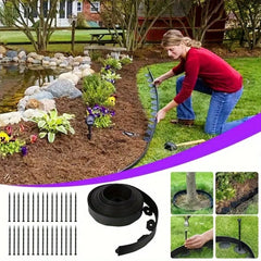10m Lawn Border With 30 Plastic Stakes Garden Border For Paths, Driveways, Flowers And Plants - YanaChi Store
