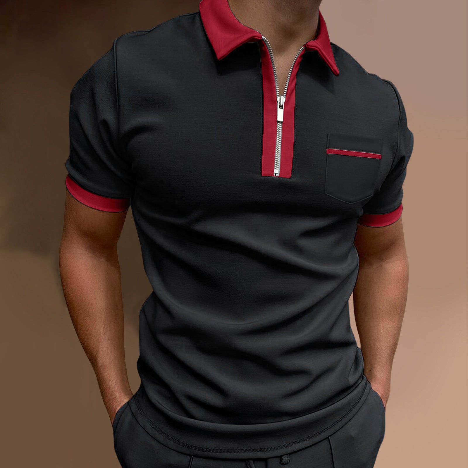 Men's Cotton Polo T-Shirt – Slim Pocket Design, European & American Style - YanaChi Store