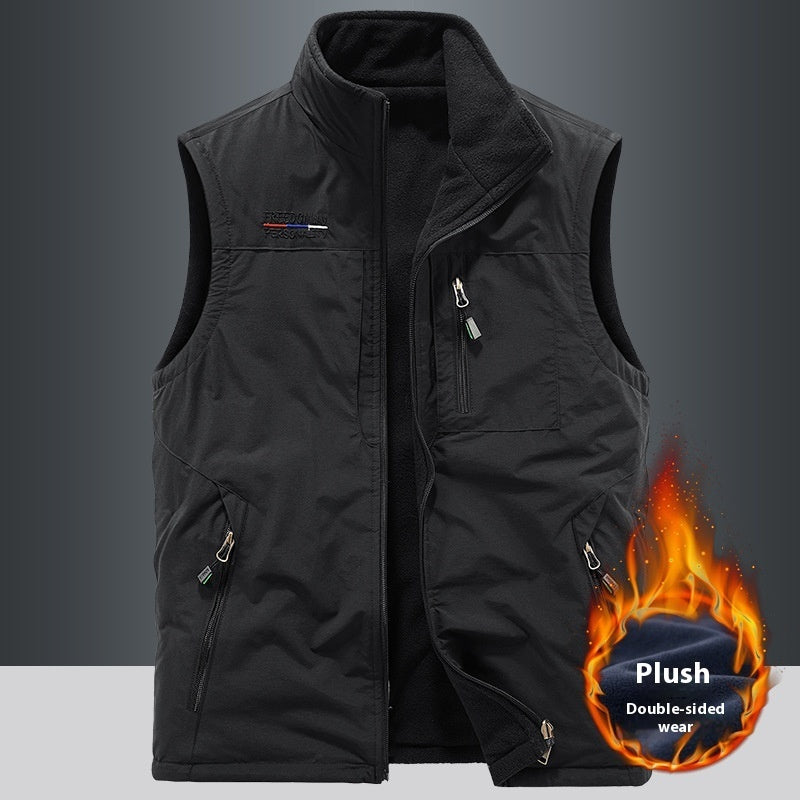 Double-sided Vest Men's Sports Fleece Vest - YanaChi Store