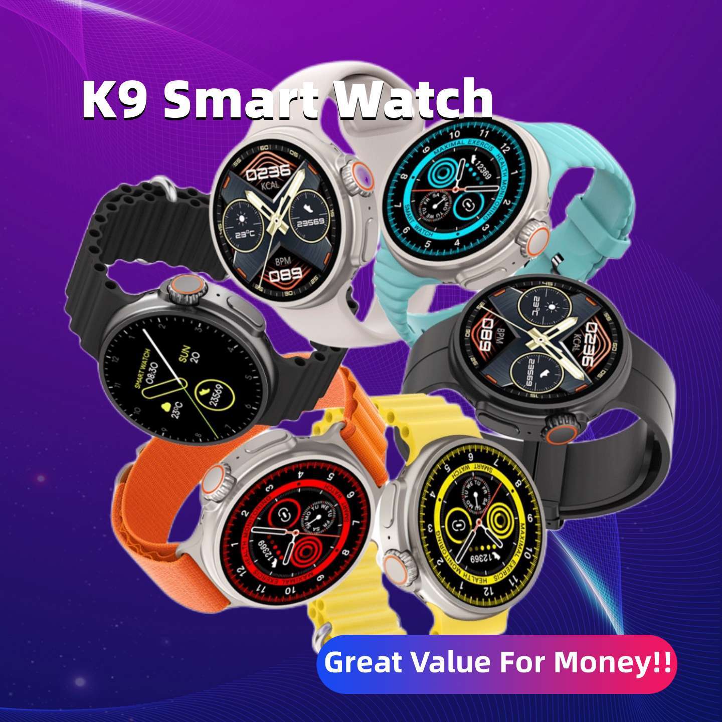 K9 Smart Watch with Wireless Charging & NFC Functionality - YanaChi Store