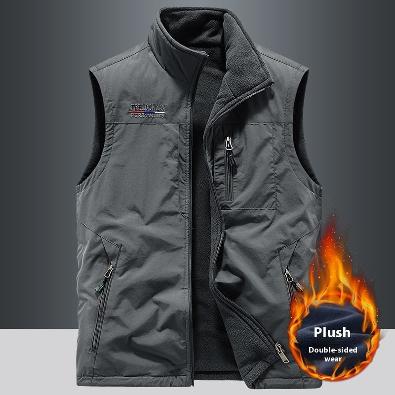 Double-sided Vest Men's Sports Fleece Vest - YanaChi Store