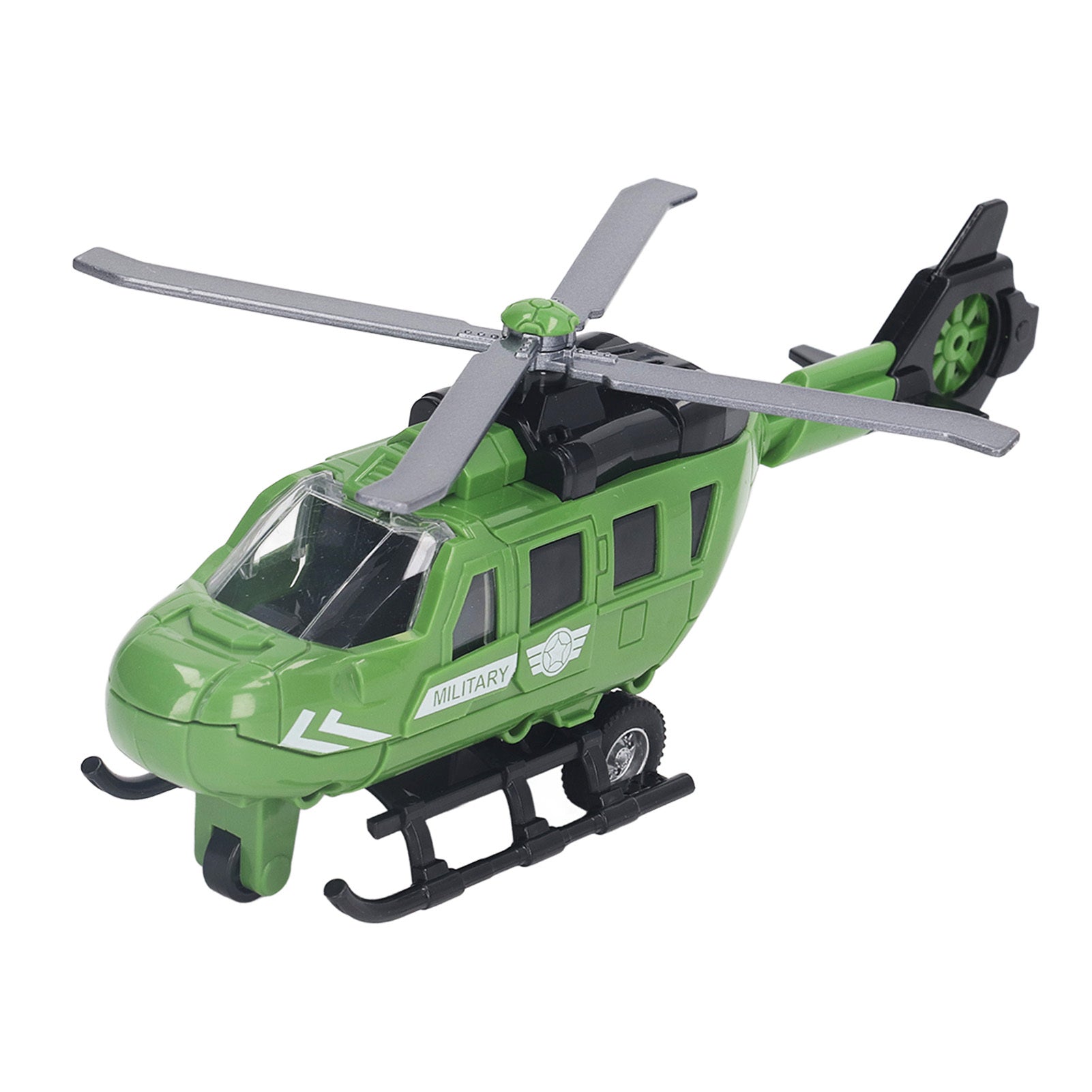 Diecast Helicopter Model - Simulated Alloy Inertia Airplane Toy for Kids (8.9in) - YanaChi Store