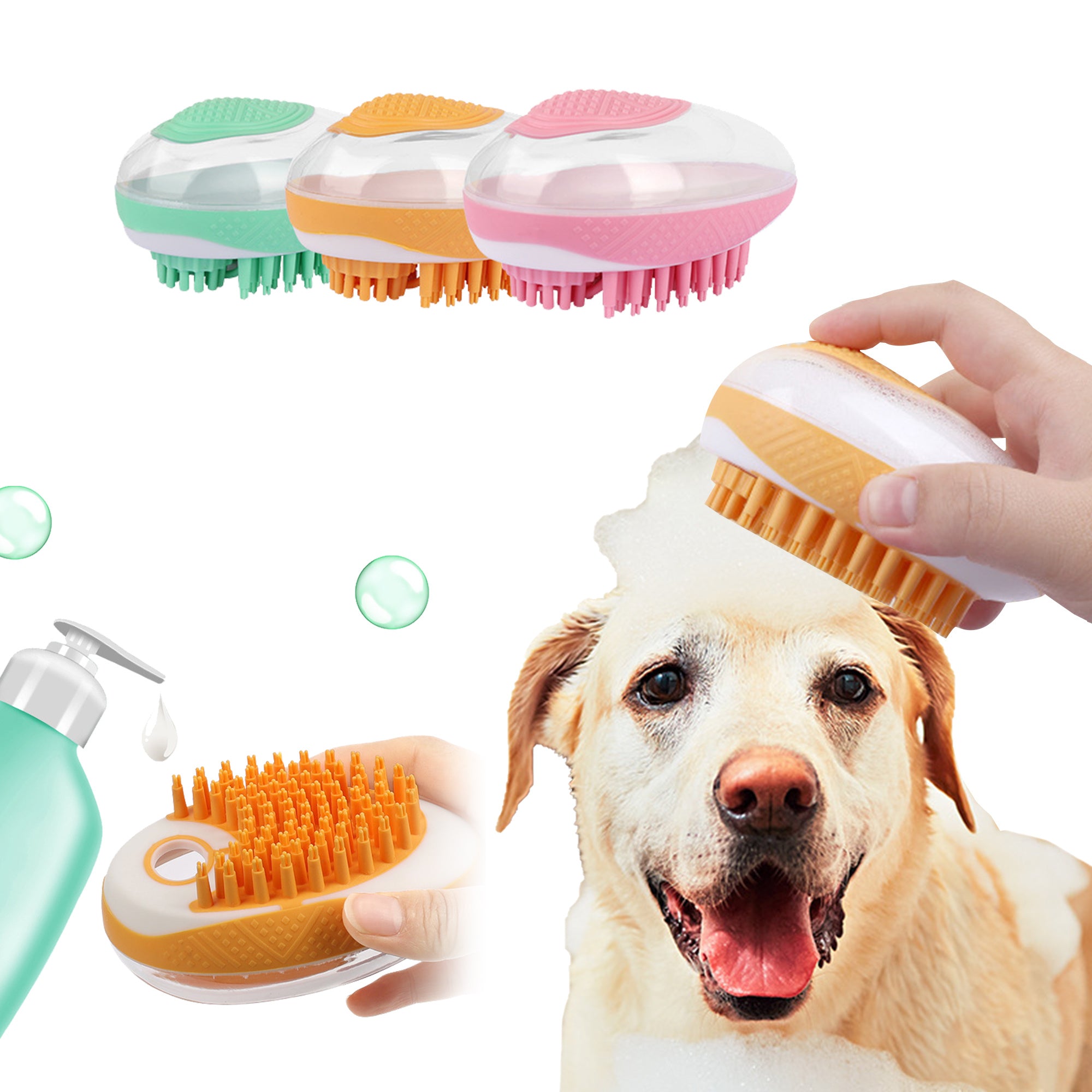 2-in-1 Pet Bath Grooming & SPA Massage Comb with Soft Silicone Design - YanaChi Store