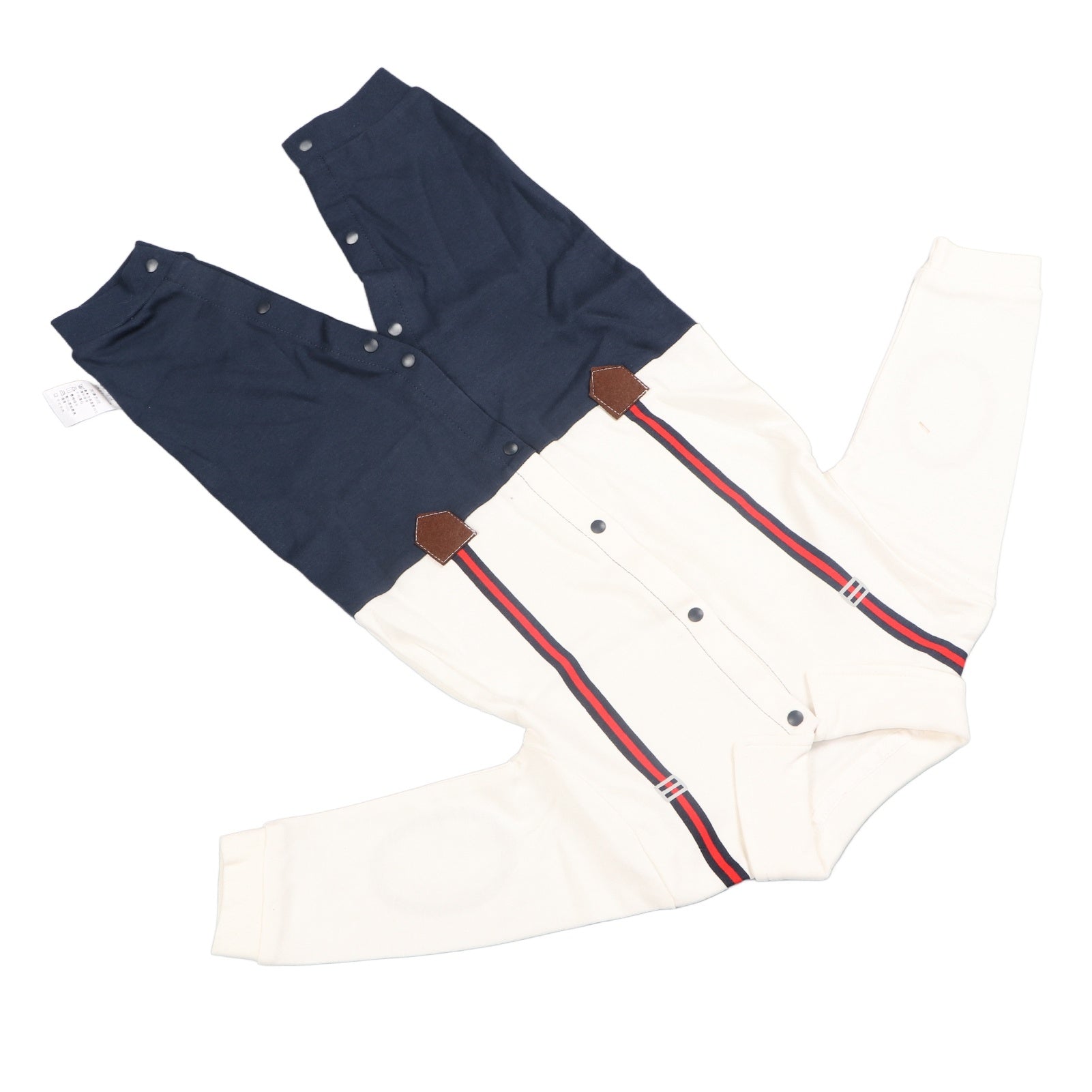 Baby Boy Jumpsuit Long Sleeves Threaded Cuffs Button Closure Boy Outfits with Bowtie 73cm - YanaChi Store