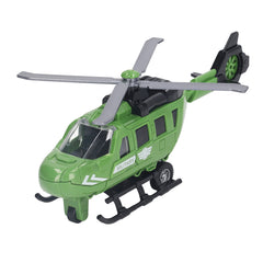 Diecast Helicopter Model - Simulated Alloy Inertia Airplane Toy for Kids (8.9in) - YanaChi Store