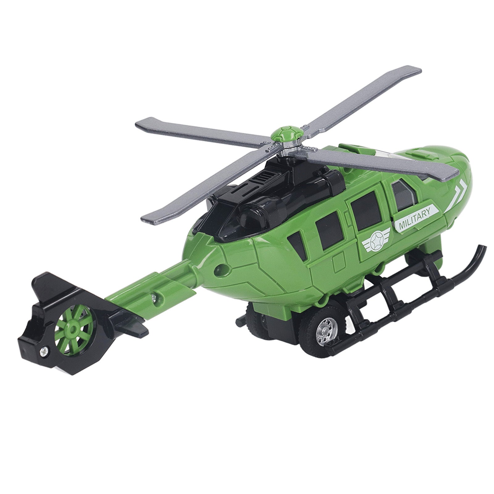 Diecast Helicopter Model - Simulated Alloy Inertia Airplane Toy for Kids (8.9in) - YanaChi Store