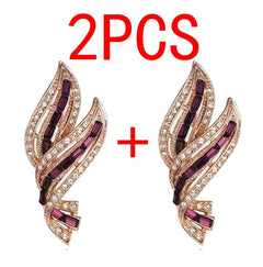 Xiaoxiangfeng Diamond Studded Leaf Brooch - YanaChi Store