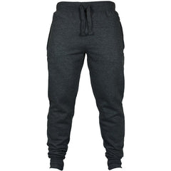Men's Solid Color Drawstring Fleece Casual Pants – Full-Length Pencil Style - YanaChi Store