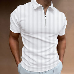 Men's Striped Zipper T-Shirt – Solid Color comfort Blend - YanaChi Store