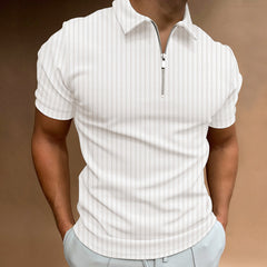 Men's Striped Zipper T-Shirt – Solid Color comfort Blend - YanaChi Store