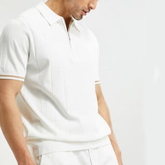 Fashion Short-sleeved Polo Shirt Summer Lapel Zipper T-shirt Tops Mens Clothing - YanaChi Store