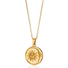Exquisite Bohemian Clavicle Necklace – Stainless Steel Sun & Moon Pendant - YanaChi Store