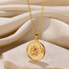 Exquisite Bohemian Clavicle Necklace – Stainless Steel Sun & Moon Pendant - YanaChi Store