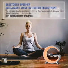 Wireless Charging Station with Bluetooth 5.0 Speaker, RGB Lights & Alarm Clock - YanaChi Store