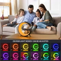 Wireless Charging Station with Bluetooth 5.0 Speaker, RGB Lights & Alarm Clock - YanaChi Store