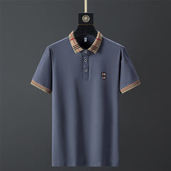 Men's Plaid Collar T-Shirt – Letter Print Casual Wear - YanaChi Store