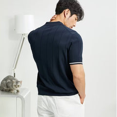 Fashion Short-sleeved Polo Shirt Summer Lapel Zipper T-shirt Tops Mens Clothing - YanaChi Store