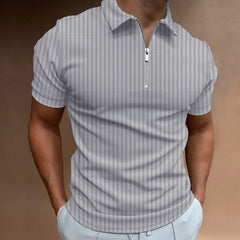 Men's Striped Zipper T-Shirt – Solid Color comfort Blend - YanaChi Store